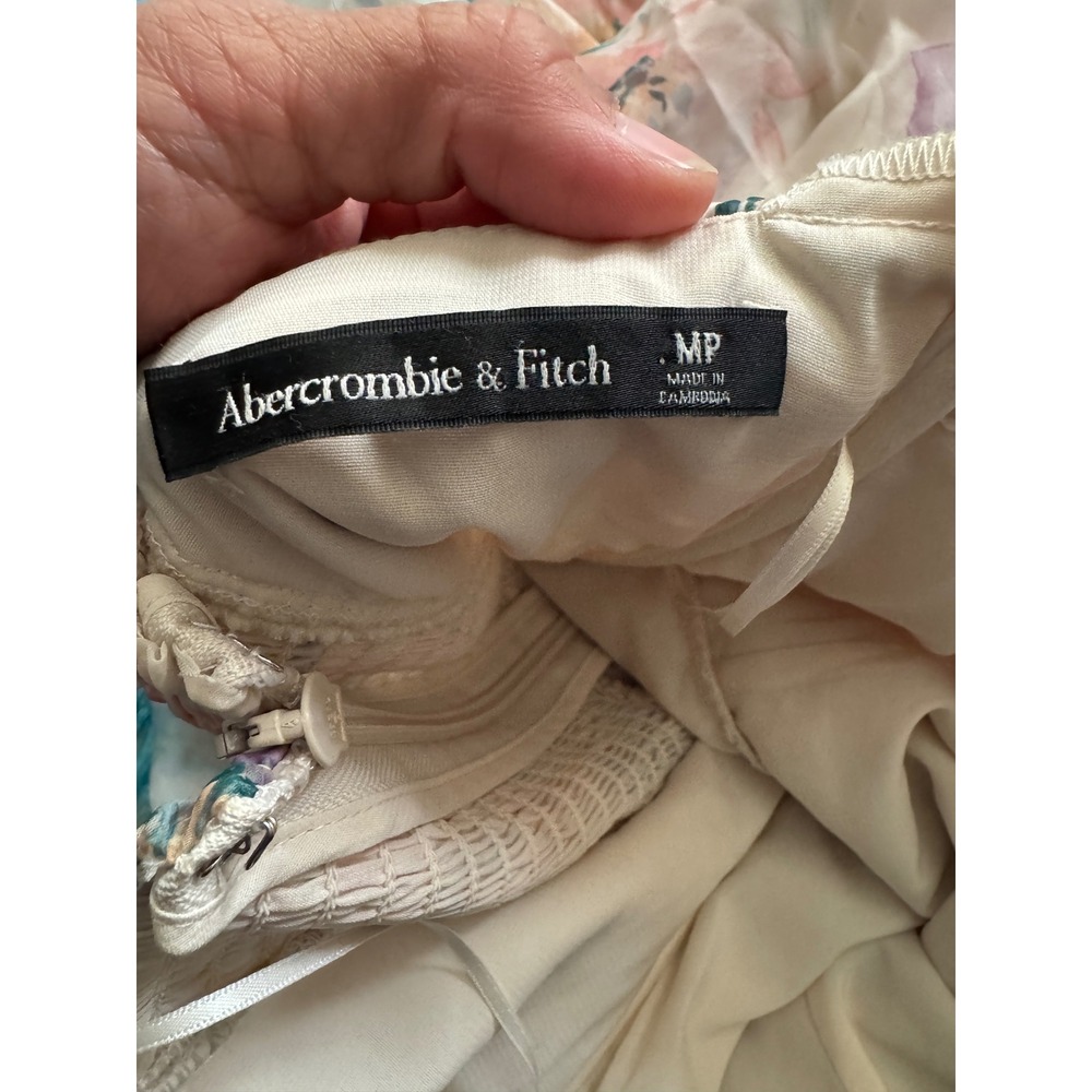 Abercrombie & Fitch Floral Puff Sleeve High-Low Ruffle Dress Emerson Medium - Picture 3 of 13